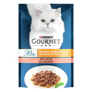 Gourmet 24 x 85 g  Mini Filets met Zalm Perle Kattenvoer - Voordeelpakket