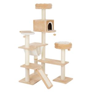 Zooplus Exclusive Peperkoekhuisje Krabpaal met Ladder Beige H165 x L98 x B82 cm