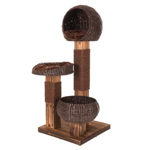 Zooplus Exclusive Krabpaal Burned Wood Bruin H139 x L58 x B58 cm