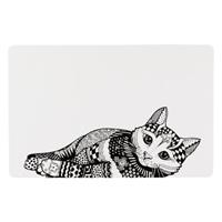 Trixie Place Mat Cat 44 × 28 cm white/black