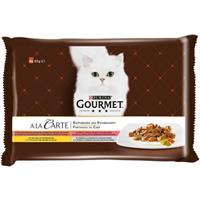 4x85g Kip/Forel/Rund/Koolvis Gourmet à La Carte Kattenvoer