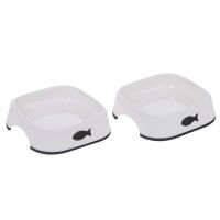 Zooplus Exclusive - 2 x 200 ml, L 13,5 x B 13,5 cm - Kunststof Voerbak Little Fish - Set van 2