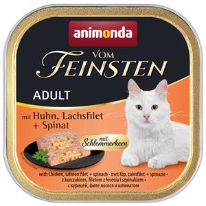 Animonda Vom Feinsten Adult met Smulvulling Kattenvoer 6 x 100 g - Kip, Zalmfilet & Spinazie