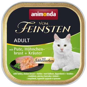 6x100g Adult met Smulvulling Kalkoen, Kippenborst & Kruiden animonda Vom Feinsten Kattenvoer