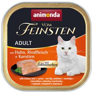 6x100g Adult met Smulvulling Kip, Rundvlees & Wortels animonda Vom Feinsten Kattenvoer