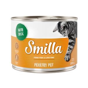 6x200g Gevogeltepannetje Gevogelte met Eend Smilla Kattenvoer