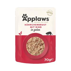 Applaws Quick Serve Kip en rund in gelei 70 gr. - per 16 stuks