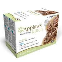 Applaws 6x70g  Gemengd Pakket Kitten (Sardientjes, Kip, Tonijn) Kattenvoer