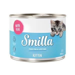 Smilla Kitten Starterspakket Kattenvoer - 1 kg Droogvoer + 6 x 200 g Natvoer met Kalf & Kip