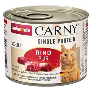 Animonda Carny 6 x 200 g  Single Protein Adult mit Rind pur Katze Nassfutter