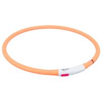 trixie Usb Flash Lichtgevende Band Siliconen - Hondenveiligheidslampje - 70x ø 0.10 cm Oranje Xs-L