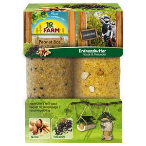 JR Farm 2 stuks van 350 g per JR Garden Peanut Bar Nuts & Vlierbessen Aanvullend voer voor wilde vogels