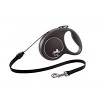 Flexi Flexi BLACK DESIGN Rollijn met Koord Zwart S
