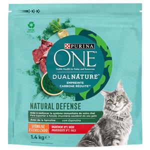 Purina One 20% korting! 2 x 1,4 kg  Dual Nature - Sterilised Rund - 2 x 1,4 kg