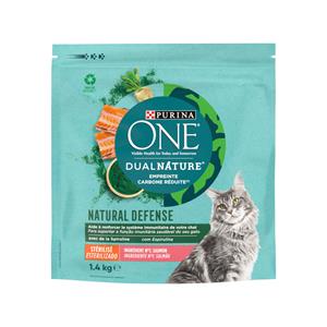 Purina One 20% korting! 2 x 1,4 kg  Dual Nature - Sterilised Zalm - 2 x 1,4 kg