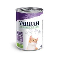 12x Yarrah Bio Kattenvoer Chunks Kip&Kalkoen 405 gr