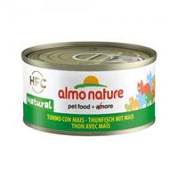 24x Almo Nature HFC Natural Kattenvoer Nat Blikje Tonijn&Mais 70 gr
