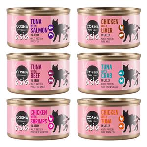 6x85g Thai / Asia in Gelei Mix pakket Cosma Kattenvoer
