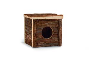 Beeztees Forest Blokhut Classic - Knaagdierspeelgoed - Bruin - 15x15x14cm