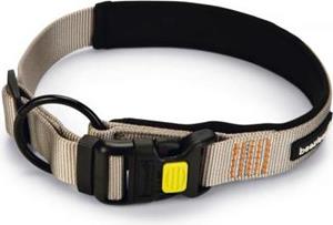 Beeztees Parinca Premium - Hondenhalsband - Nylon - Lichtgrijs - 55- 60 cm x 30 mm