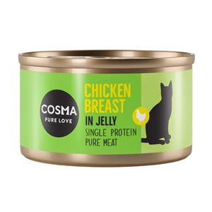 24x85g Kippenborst in Gelei Cosma Original Kattenvoer