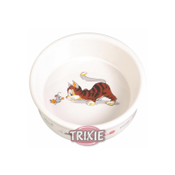 Trixie Napf mit Motiv, Katze, Keramik 0,2 l 11 cm, weiß