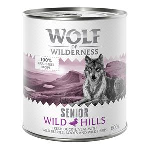 6x800g Senior Wild Hills met Eend Wolf of Wilderness Hondenvoer