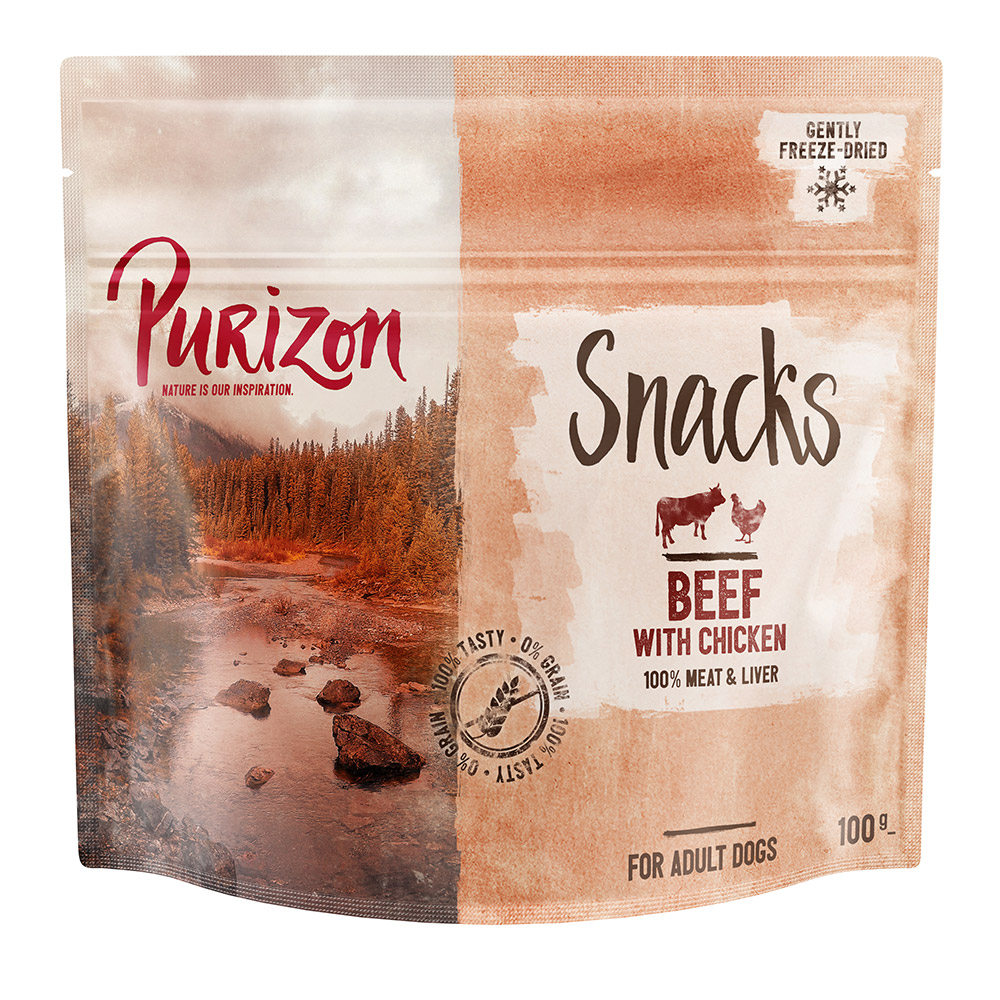 100g Rund & Kip Graanvrij Purizon Hondensnacks