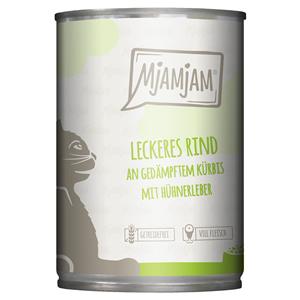 6x400g MjAMjAM Heerlijk Rundvlees op Gestoomde Pompoen Kattenvoer Nat