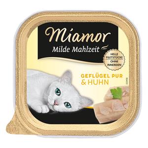 16x100g Milde Maaltijd Puur Gevogelte & Kip Miamor Kattenvoer nat