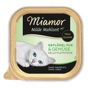 Miamor Milde Maaltijd Kattenvoer 6 x 100 g - Gevogelte Puur & Groenten