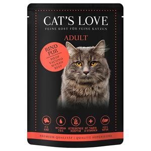 12x85g Cat's Love Pure Beef Nat Kattenvoer