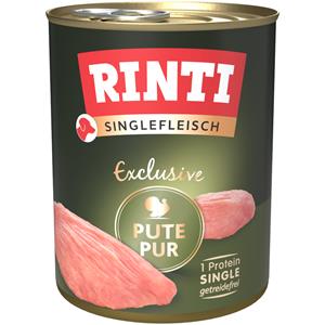 RINTI Singlefleisch 6 x 800 g Hondenvoer - Puur Kalkoen