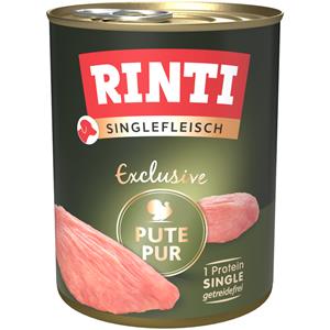 RINTI Singlefleisch Exclusive 6 x 800 g Hondenvoer - Puur Kalkoen