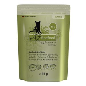 catz finefood Puur Maaltijdzakjes 8 x 80/85 g Kattenvoer - Zalm & Gevogelte