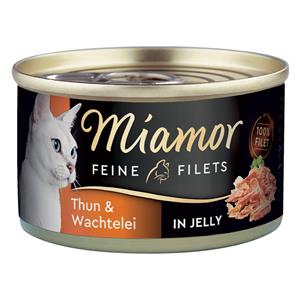 Voordeelpakket Miamor Fijne Filets 24 x 100 g Kattenvoer - Tonijn & Kwartel-Eitje