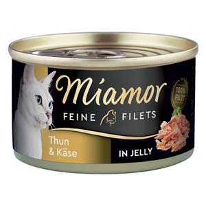 24 x 100 g Miamor Fijne Filets Kattenvoer - Tonijn & Kaas - Voordeelpakket