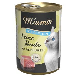 12x400g Feine Beute Gevogelte Miamor Kitten Kattenvoer nat