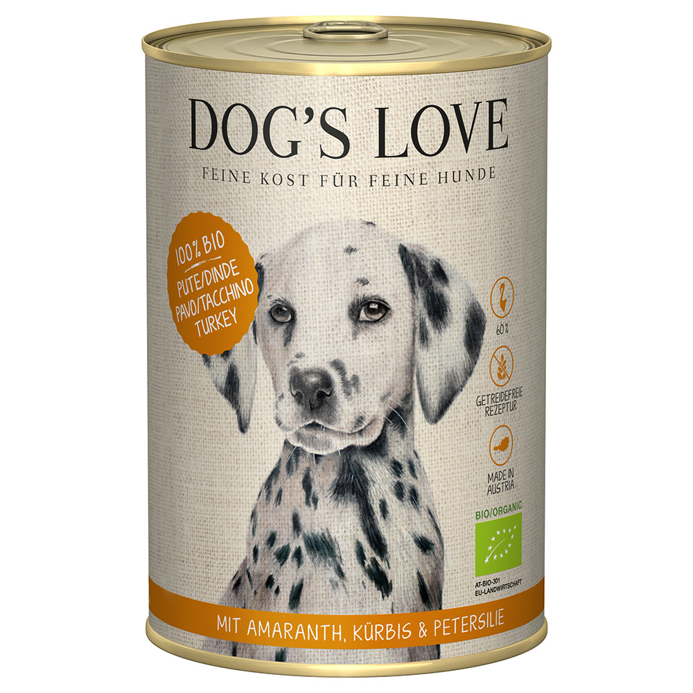 Dog´s Love 6x 400g Dog's Love Organic Kalkoen Hondenvoer Nat