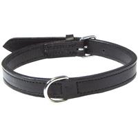 Trixie Active Halsband leather M: 36-43 cm/18 mm Zwart