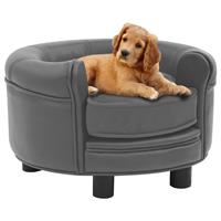 VidaXL Hondenbank 48x48x32 cm pluche en kunstleer grijs