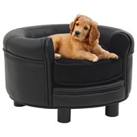 VidaXL Hondenbank 48x48x32 cm pluche en kunstleer zwart