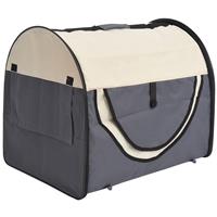 PawHut Hundetransportbox faltbar Größe S - 46x36x41 cm dunkelgrau-creme