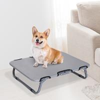 PawHut Hundeliege Hundebett Katzenbett Schlafplatz faltbar grau L59 x B46 x H15 cm