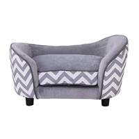 PawHut Haustiersofa Hundebett Hundesofa mit Kissen Grau