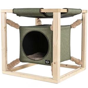 Quapas! Kattenbed met hangmat Catcube M 54x54x54 cm groen