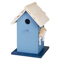 Esschert Design Buntes Vogelhaus Vogel-Villa Nistkasten Holz Blau 27,5cm