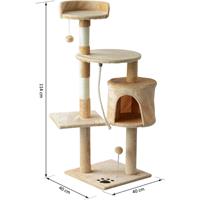 pawhut Katzenbaum Kratzbaum Schlafhöhle Spielbaum 4 Schichte Beige