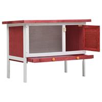 vidaxl Kaninchenstall 1 Ebene Rot Holz - 