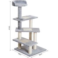 pawhut Kratzbaum Katzenbaum Spielbaum Treppe 5 Schichte Grau